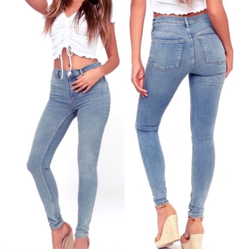Free People Hi-Rise Light Wash Skinny Jean Jegging - Picture 2 of 9
